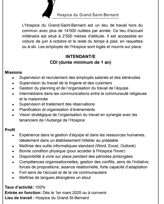 CHERCHE INTENDANT-E